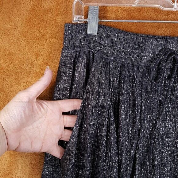 IRO Pants Womens Size 0 Silver Metallic Pull On Zipper Ankle Pocket Pewter Harem - Picture 2 of 8